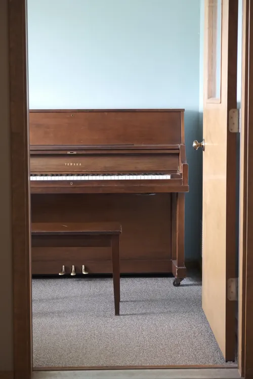 Practice room at Lawrence Piano Studio