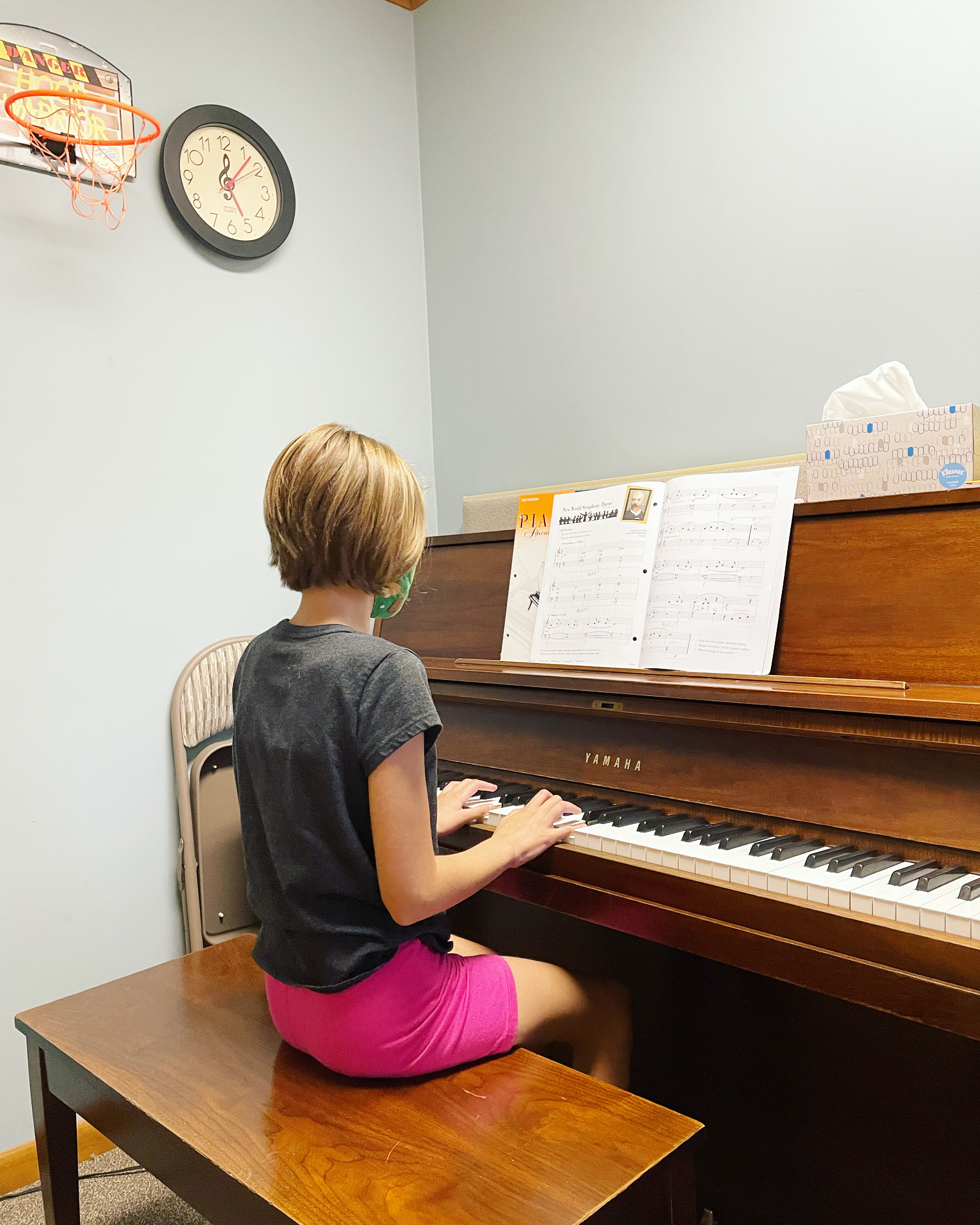 Student in a piano lesson at Lawrence Piano Studio